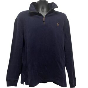 Polo Ralph Lauren Men’s Navy Half Zip Pullover Sweater Size L Classic